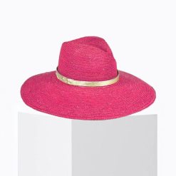 Chapeaux | Craie Studio Chapeau Fedora Raphia Fushia Rose