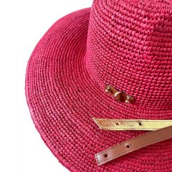 Chapeaux | Craie Studio Chapeau Fedora Raphia Fushia Rose