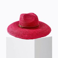 Chapeaux | Craie Studio Chapeau Fedora Raphia Fushia Rose