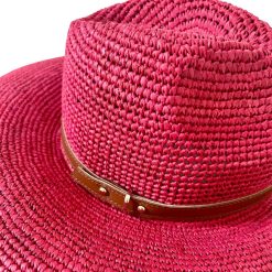 Chapeaux | Craie Studio Chapeau Fedora Raphia Fushia Rose