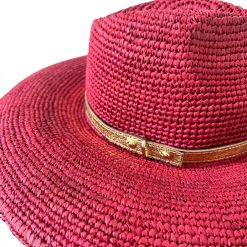 Chapeaux | Craie Studio Chapeau Fedora Raphia Fushia Rose