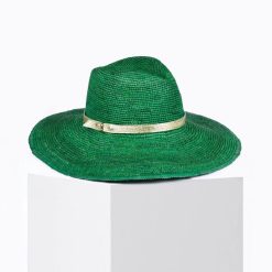 Chapeaux | Craie Studio Chapeau Fedora Raphia Jelly Vert