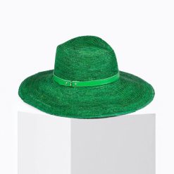 Chapeaux | Craie Studio Chapeau Fedora Raphia Jelly Vert