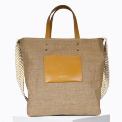 Grands Cabas | Craie Studio Cabas Ruban Lurex Miel Camel