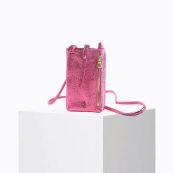 Mini Sacs | Craie Studio Pochette De Telephone Grigri Metal Bonbon Rose