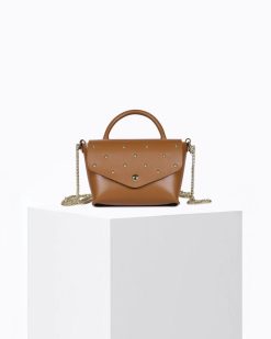 Sacs Bandoulieres | Craie Studio Sac Ecrin Stud Tan Camel