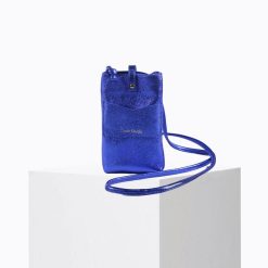 Mini Sacs | Craie Studio Pochette De Telephone Grigri Metal Splash Bleu