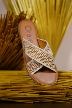 Sandales Femmes | Craie Studio Sandales Infiniti Raffia Beige