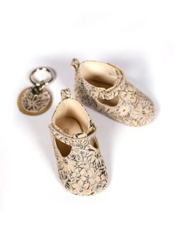 Chaussons Bebes | Craie Studio Chausson B Flowers Nude Beige