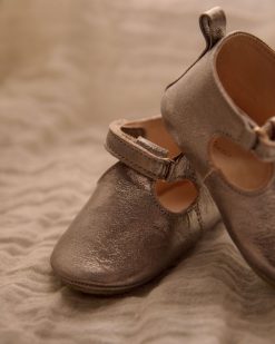 Chaussons Bebes | Craie Studio Chausson B Poudre Argent