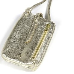 Mini Sacs | Craie Studio Pochette De Telephone Grigri Metal Or