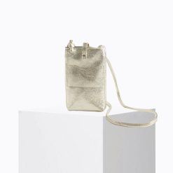 Mini Sacs | Craie Studio Pochette De Telephone Grigri Metal Or