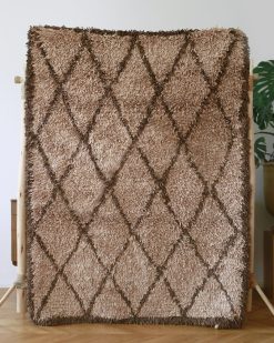 Tapis Et Les Miroirs | Craie Studio Tapis Losange Taupe Beige