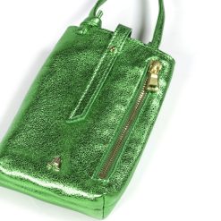 Mini Sacs | Craie Studio Pochette De Telephone Grigri Metal Tropic Vert