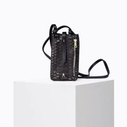 Mini Sacs | Craie Studio Pochette De Telephone Grigri Python Lumiere Noir