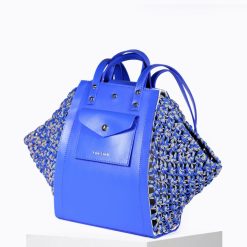 Grands Cabas | Craie Studio Sac Link Macrame Mix Bleu