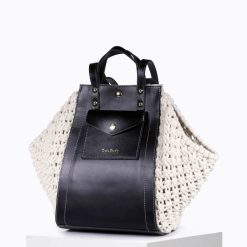 Grands Cabas | Craie Studio Sac Link Macrame Noir