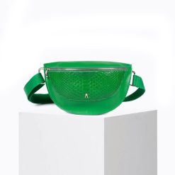 Belt Bags | Craie Studio Banane Smile Box Python Vert