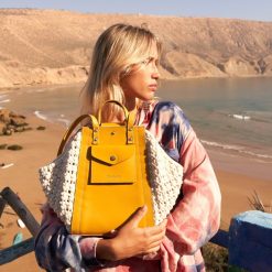 Grands Cabas | Craie Studio Sac Link Macrame Tournesol Jaune