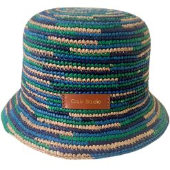 Chapeaux | Craie Studio Chapeau Bob Raphia Pacifique Bleu