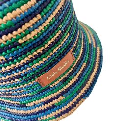 Chapeaux | Craie Studio Chapeau Bob Raphia Pacifique Bleu