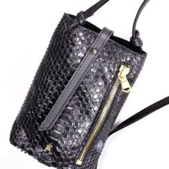 Mini Sacs | Craie Studio Pochette De Telephone Grigri Python Noir