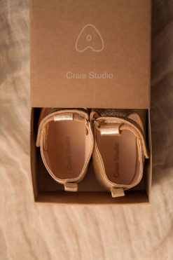 Chaussons Bebes | Craie Studio Chausson B Poudre Or